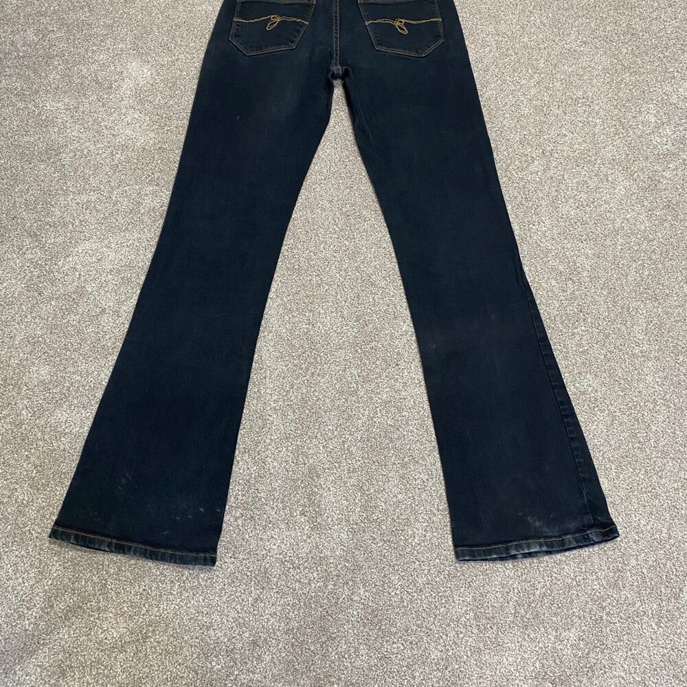 Vtg Y2K grunge streetwear Guess Jeans Belmont Flare 7 Dark Wash Denim designer